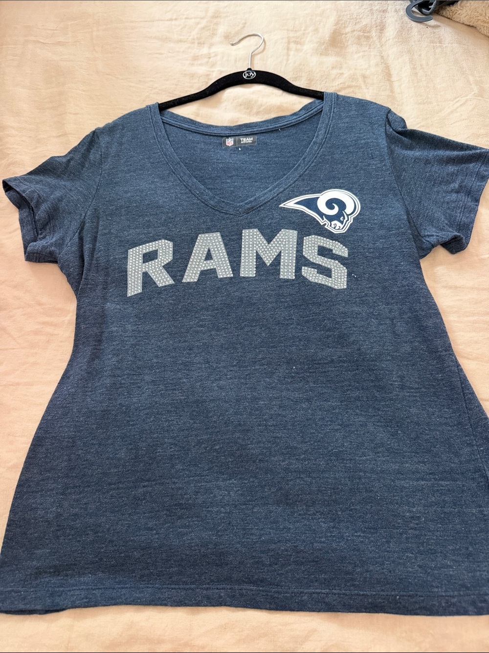 Los Angeles Rams Heather Navy V-Neck Tee